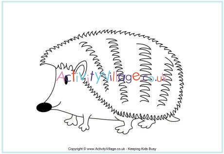 Hedgehog colouring page