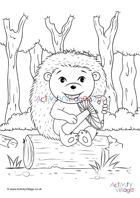 Hedgehog colouring page 6