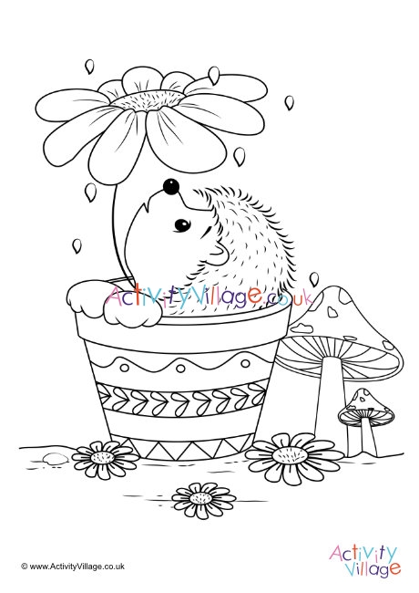 Hedgehog colouring page 8