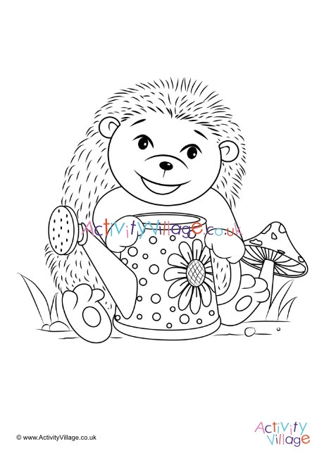 Hedgehog colouring page 9