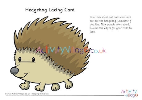 Hedgehog Lacing Card