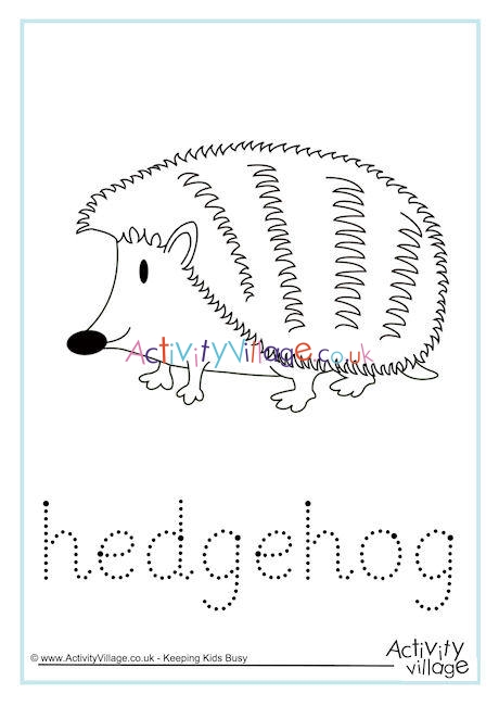 Hedgehog Word Tracing