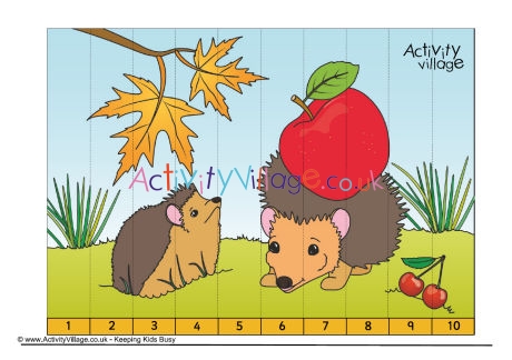 Hedgehogs counting jigsaw