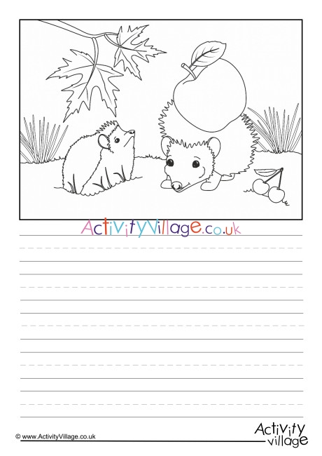 Hedgehogs Scene Story Paper