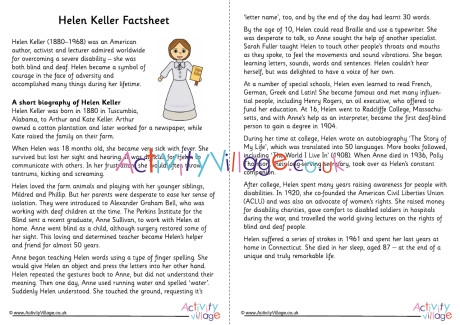 Helen Keller Factsheet