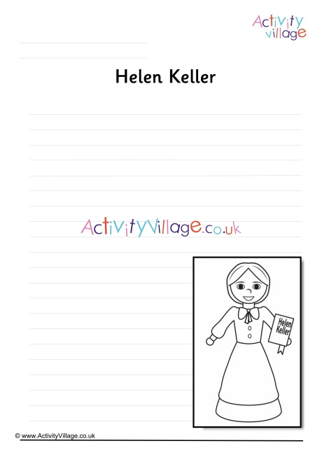 Helen Keller Writing Page