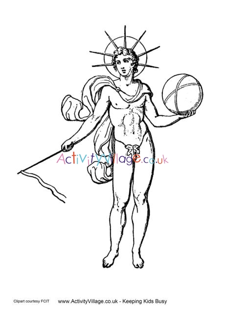 Helios colouring page