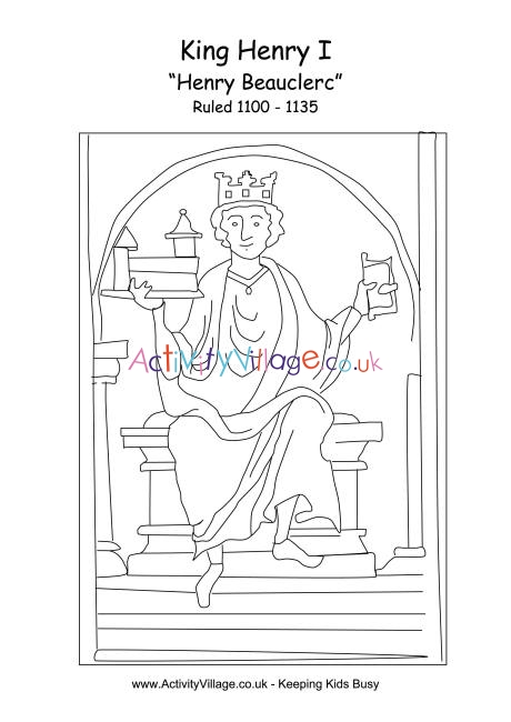 Henry I colouring page