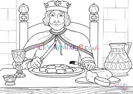 Henry I eating eels colouring page