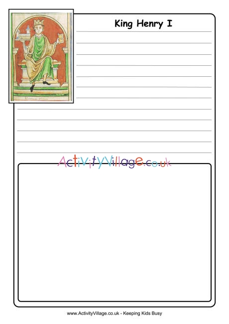 Henry I notebooking page