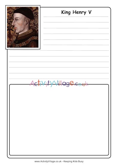 Henry V notebooking page