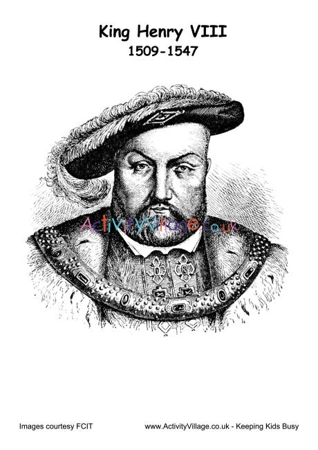 Henry VIII colouring page 2