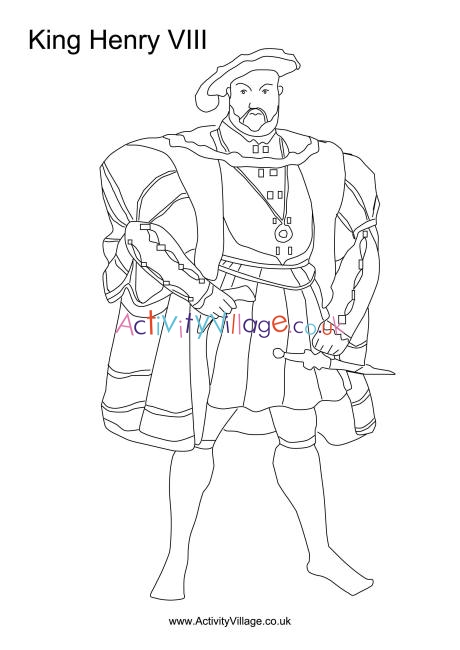 Henry VIII colouring page