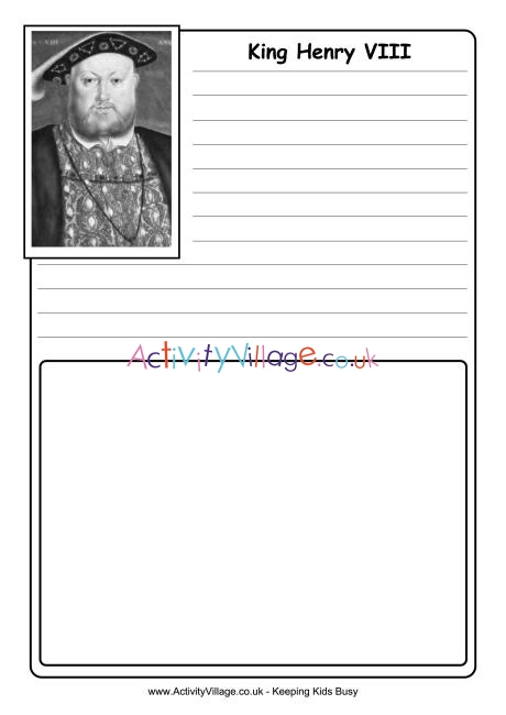  Henry VIII notebooking page