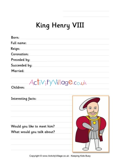Henry VIII worksheet