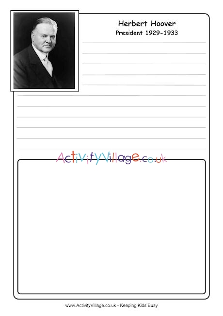 Herbert Hoover notebooking page