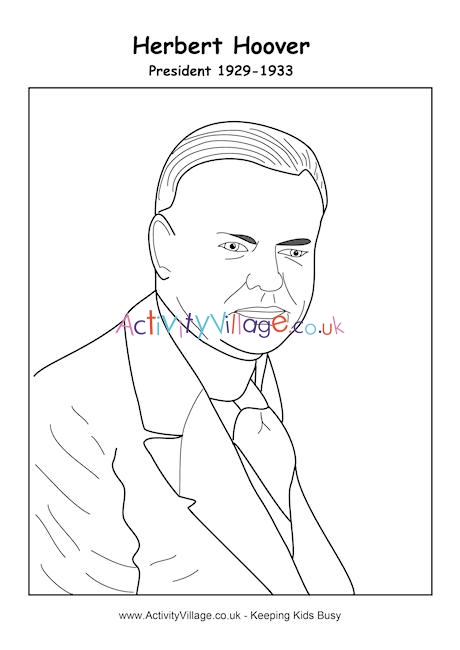 Herbert Hoover colouring page