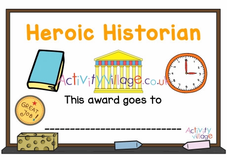 Heroic Historian Certificate