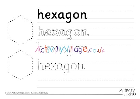 Hexagon Handwriting Worksheet