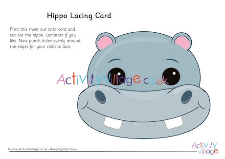 Hippo Lacing Card 2