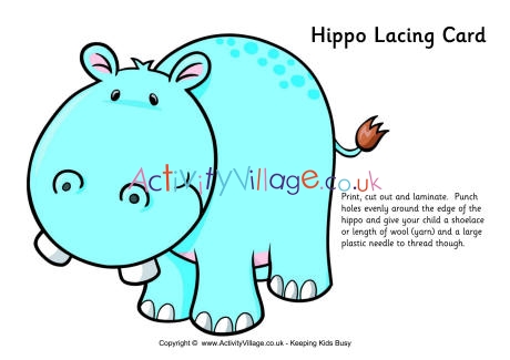 Hippo lacing card