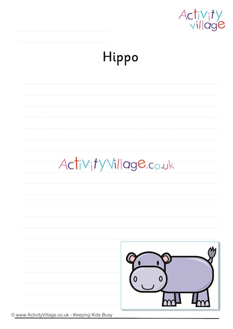 Hippo Writing Page