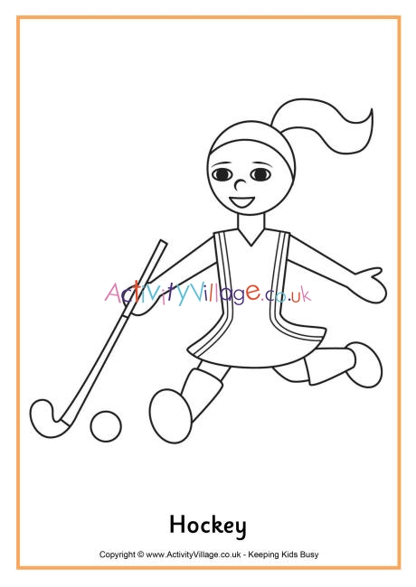 Hockey colouring page