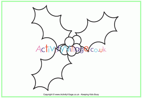 Holly colouring page