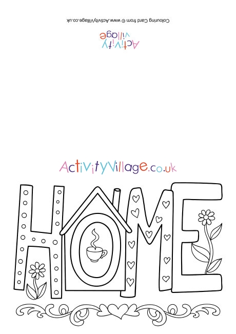 Home colouring card