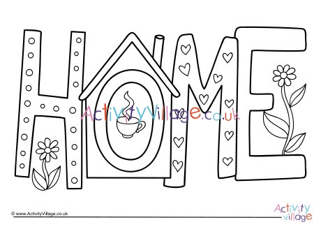 Home Colouring Page