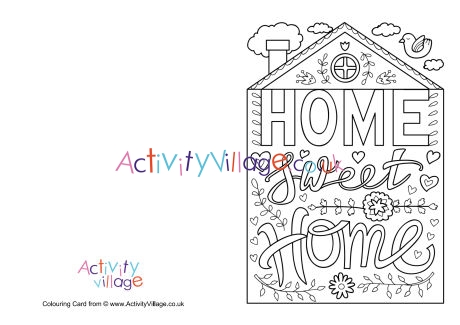 Home Sweet Home Colouring Card