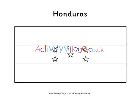 Honduras flag colouring page