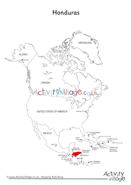 Honduras On Map Of North America