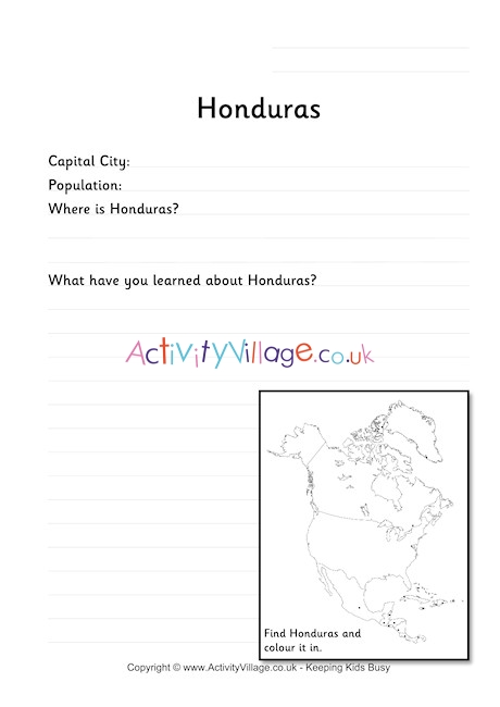 Honduras Worksheet