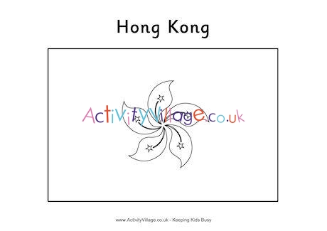 Hong Kong Flag Colouring Page