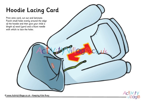 Hoodie lacing card