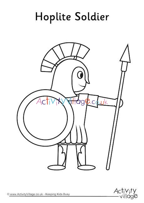 Hoplite Soldier Colouring Page