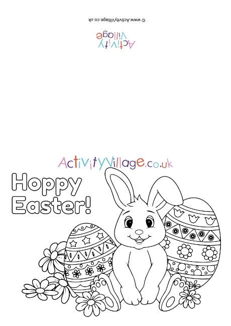 Hoppy Easter Colouring Card 