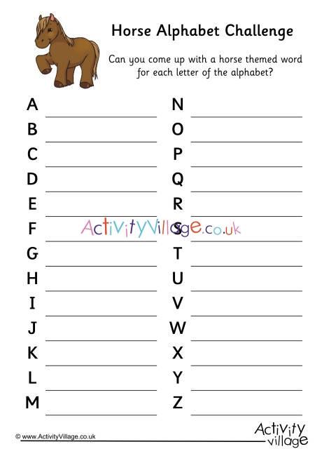 Horse Alphabet Challenge