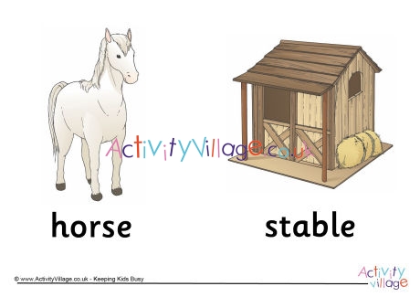 Horse and Stable Poster