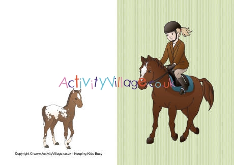 Horse riding card