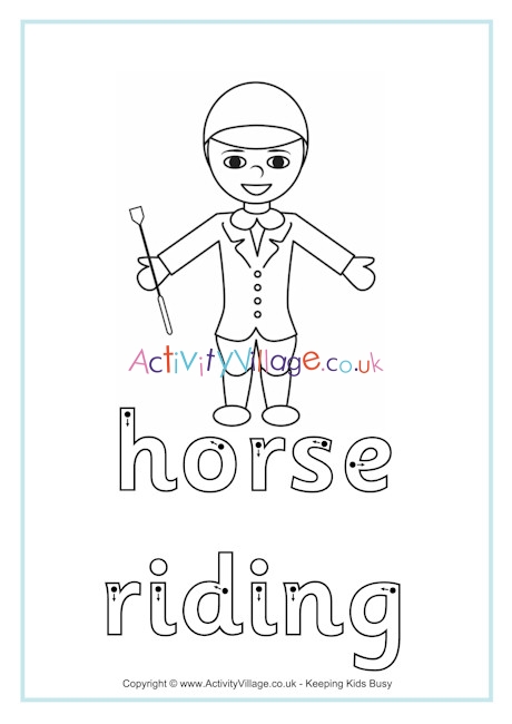 Horse riding finger tracing