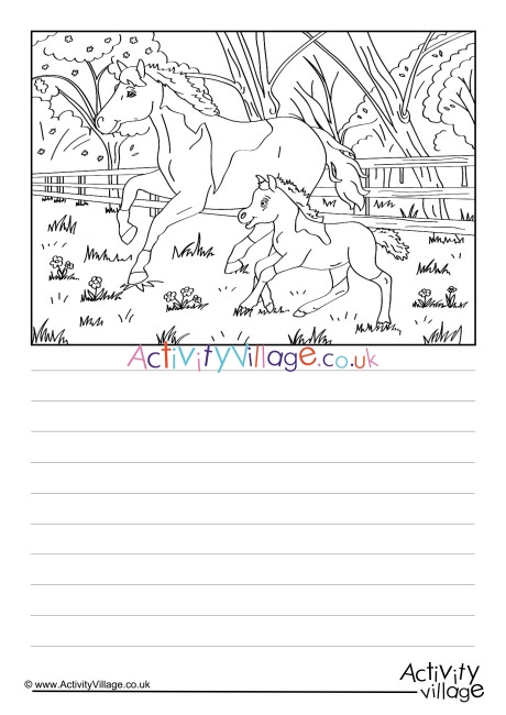 Horses Scene Story Paper