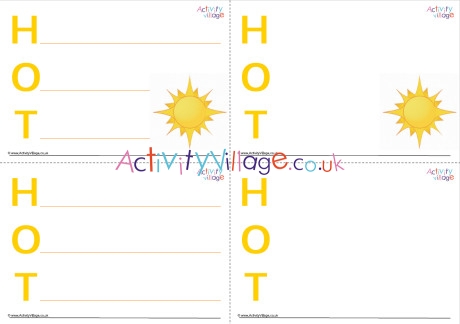 Hot Acrostic Poem Printable