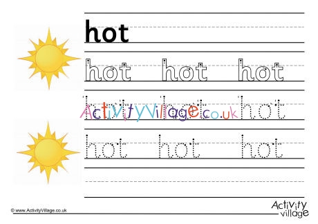 Hot Handwriting Worksheet
