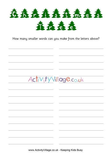 How many words - Christmas tree