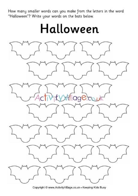 How many words - Halloween
