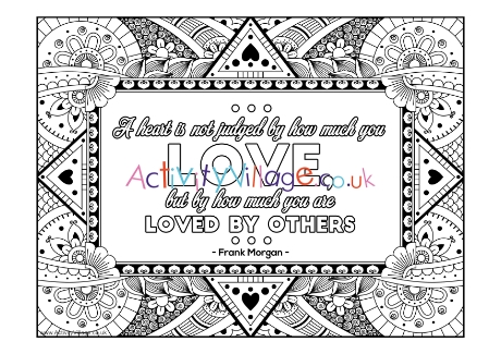 How Much You Are Loved Colouring Page