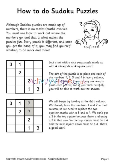 How to do Sudoku puzzles