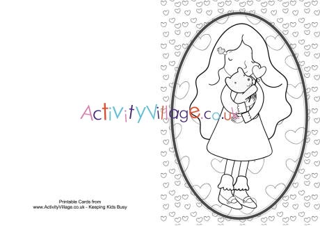 Hug colouring card